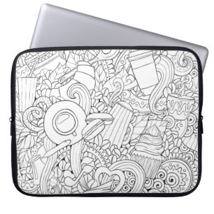 Kaffee-und Tee-Gekritzel Laptopschutzhülle