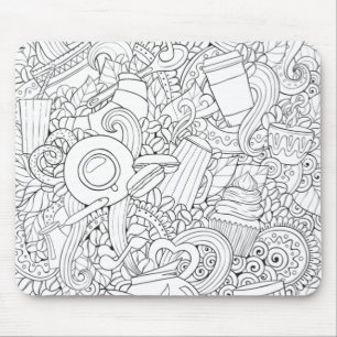 Kaffee-und Tee-Gekritzel Mousepad