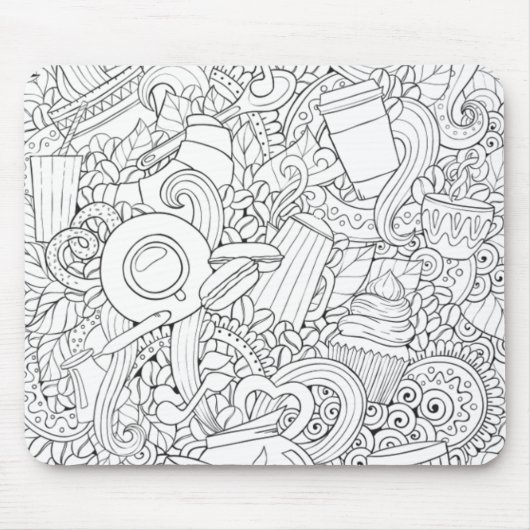Kaffee-und Tee-Gekritzel Mousepad (Vorne)