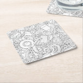 Kaffee-und Tee-Gekritzel Rechteckiger Pappuntersetzer (angewinkelt)