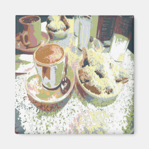 Kaffee und Tee New Orleans Café Aulait Donuts Magnet