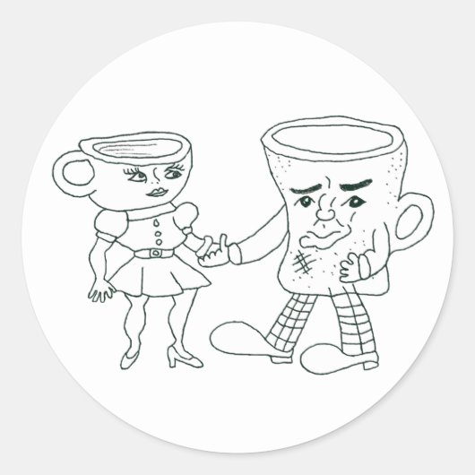 Kaffee- und Teeaufkleber Runder Aufkleber (Vorderseite)