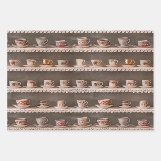 Kaffee- und Teebeutel auf einem Sofa Niedliches Fo Geschenkpapier Set (Vorderseite 3)