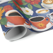 Kaffee- und Teebeutel Teeset Blumenblau Geschenkpapier (Rolleneckpunkt)