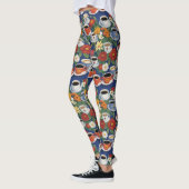 Kaffee- und Teebeutel Teeset Blumenblau Leggings (Links)