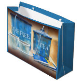 Kaffee- und Teeblätterbeutel Große Geschenktüte (Vorderseite Schrägansicht)