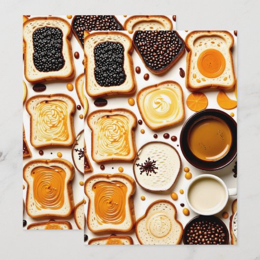 Kaffee und Toast Einladung (Vorne/Hinten)