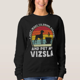 Kaffee und Vizsla-Hund Koffein Vizsla Vater Mutt Sweatshirt