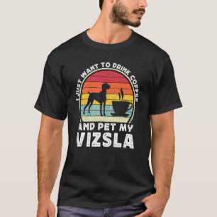 Kaffee und Vizsla-Hund Koffein Vizsla Vater Mutt T-Shirt