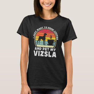 Kaffee und Vizsla-Hund Koffein Vizsla Vater Mutt T-Shirt