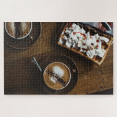 Kaffee und Waffeln Frühstück im Bett Puzzle (Horizontal)