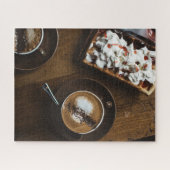 Kaffee und Waffeln Frühstück im Bett Puzzle (Horizontal)