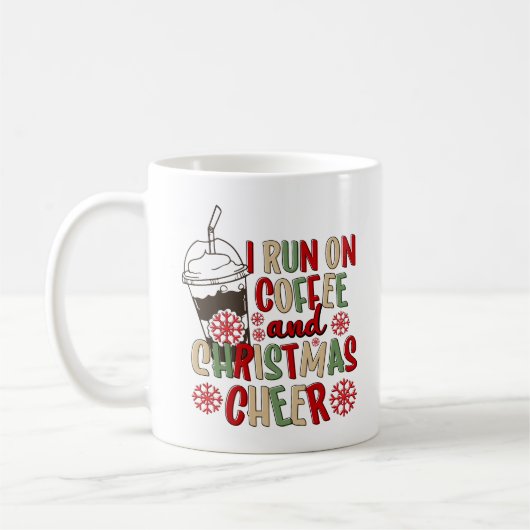 Kaffee und Weihnachts-Cheer Retro Groovy Weihnacht Kaffeetasse (Links)