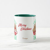 Kaffee und Weihnachts-Chef Retro Stil Urlaub Tasse (Zentrum)