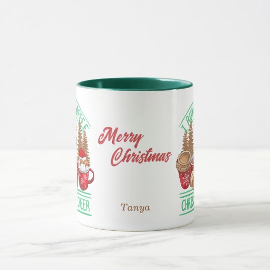 Kaffee und Weihnachts-Chef Retro Stil Urlaub Tasse (Zentrum)