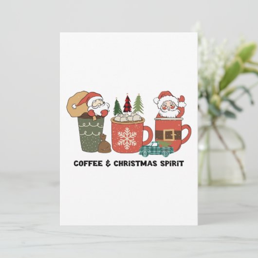 Kaffee und Weihnachtsgeist Einladung (Stehend Vorderseite)