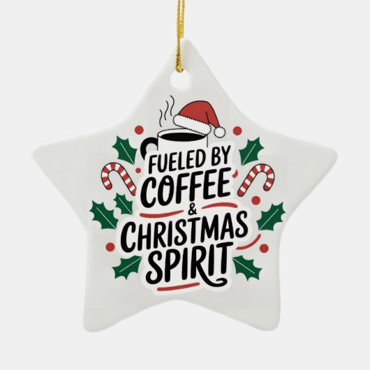 Kaffee und Weihnachtsgeist — Sternenhimmel Keramik Ornament (Vorne)