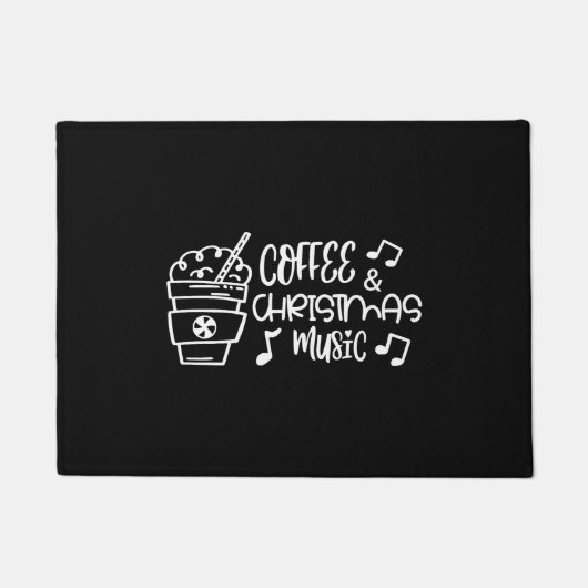 Kaffee und Weihnachtsmusik Fußmatte (Vorderseite)