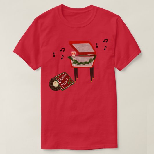 Kaffee und Weihnachtsmusik T-Shirt (Design vorne)