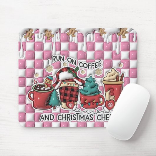 Kaffee und Weihnachtsschrei Mousepad (Mit Mouse)