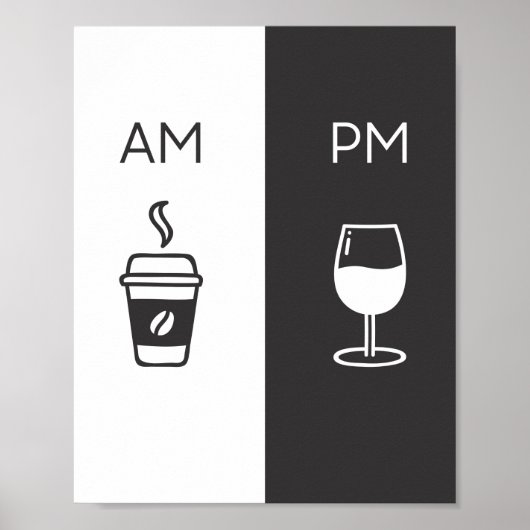 Kaffee und Wein - Am/am Poster (Vorne)