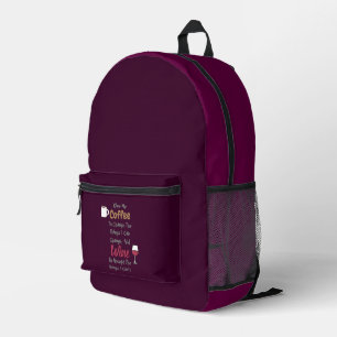 Kaffee und Wein Bedruckter Rucksack