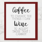 Kaffee und Wein Java und Vino Weinetikett (Einzelnes Label)