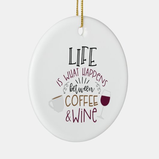 Kaffee und Wein Keramik Ornament (Rechts)