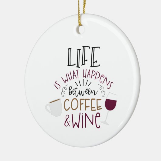 Kaffee und Wein Keramik Ornament (Links)