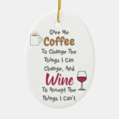 Kaffee und Wein Keramik Ornament (Vorne)