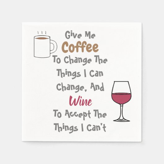 Kaffee und Wein Serviette (Vorderseite)