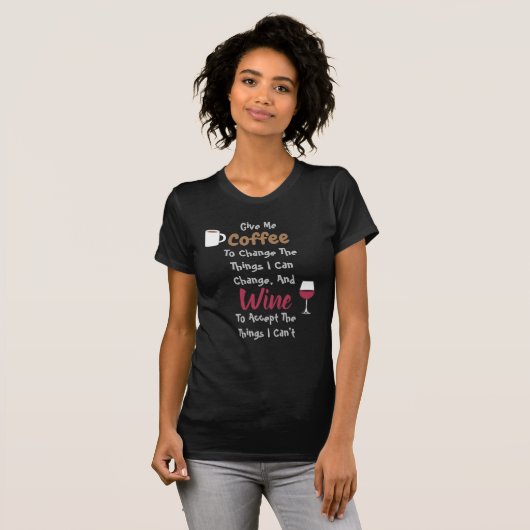Kaffee und Wein T-Shirt (Vorne ganz)