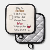 Kaffee und Wein Topflappen (Vorderseite/Rückseite)