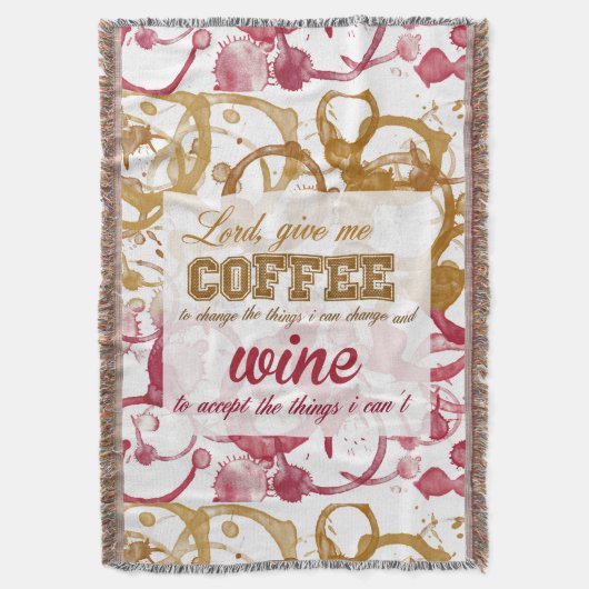 Kaffee-und Wein-Zitatdecke Decke (Vorderseite Vertikal)