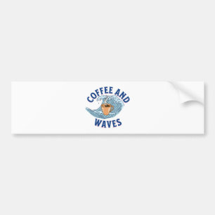 Kaffee und Wellen Autoaufkleber
