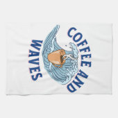 Kaffee und Wellen Geschirrtuch (Horizontal)