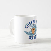 Kaffee und Wellen Kaffeetasse (Vorderseite Links)