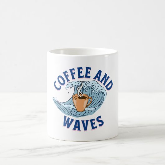 Kaffee und Wellen Kaffeetasse (Mittel)