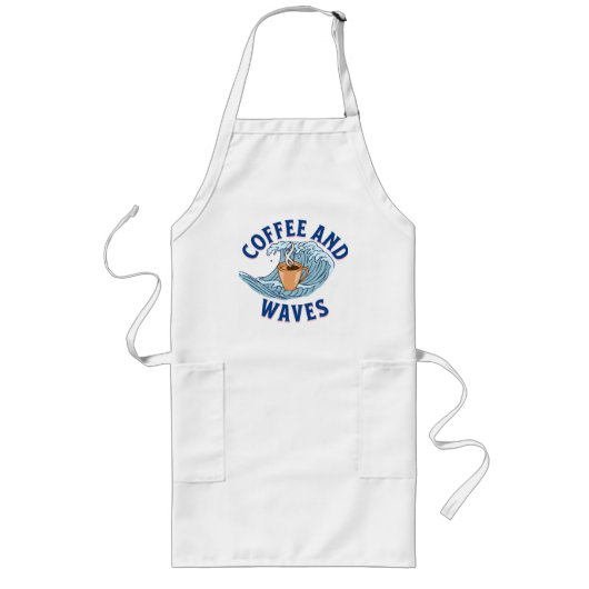 Kaffee und Wellen Lange Schürze (Vorne)