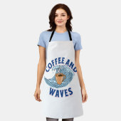 Kaffee und Wellen Schürze (Getragen)