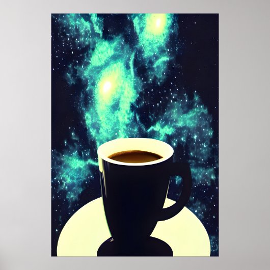Kaffee- und Weltraum | AI Art Poster (Vorne)