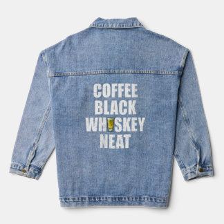 Kaffee- und Whisky-Funny-Drink-Grafik Jeansjacke