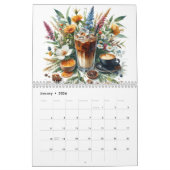 Kaffee und Wildblumen Wasserfarbe Art 2025 Kalender (Jan 2026)