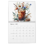 Kaffee und Wildblumen Wasserfarbe Art 2025 Kalender (Feb 2027)