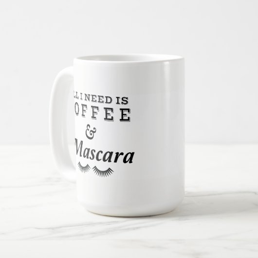 Kaffee und Wimperntusche Kaffeetasse (Vorderseite Links)