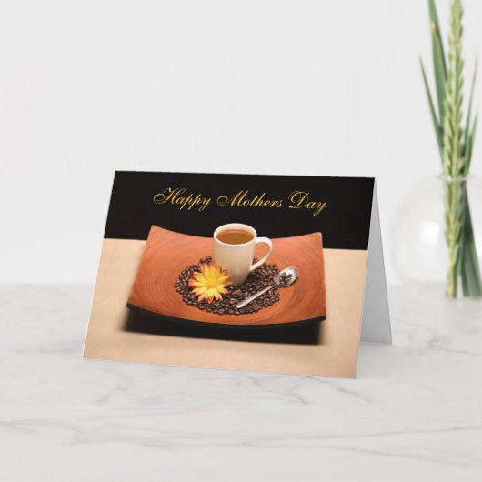 Kaffee- und Yellow Daisy Mütter Tageskarte Karte (Vorderseite)
