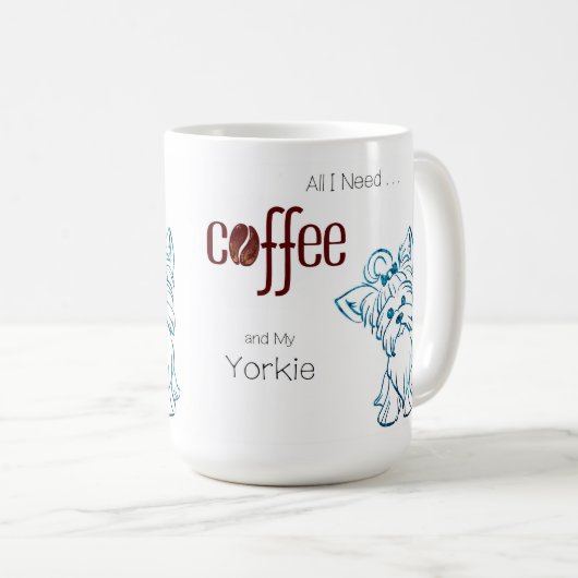 Kaffee und Yorkie Kaffeetasse (VorderseiteRechts)