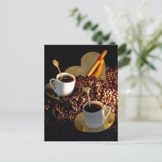 Kaffee und Zigar Postkarte (Stehend Vorderseite)