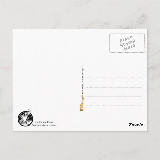 Kaffee und Zigar Postkarte (Rückseite)