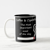 Kaffee und Zigaretten-Tasse Zweifarbige Tasse (Links)